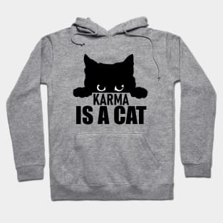 Karma is a cat - serious cat Hoodie